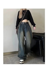 Jean vintage à jambes larges pour l'automne